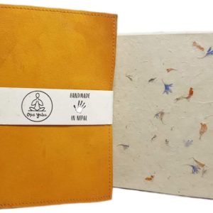 Tan Leather Journal Handmade - Lokta